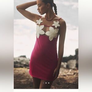 Elegant Pink Floral Mini Dress